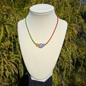 Gemstone, Czech Glass Beaded Necklace ~ Artisan Jewelry